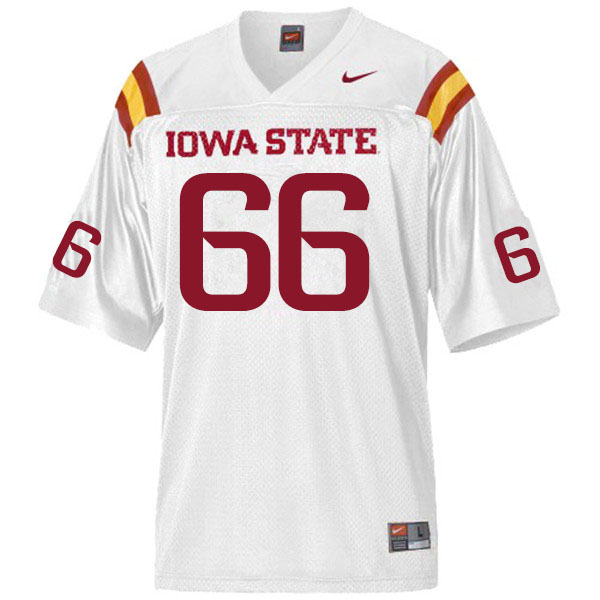Iowa State Cyclones Men's #66 Tyler Miller Nike NCAA Authentic White College Stitched Football Jersey EX42C47UF